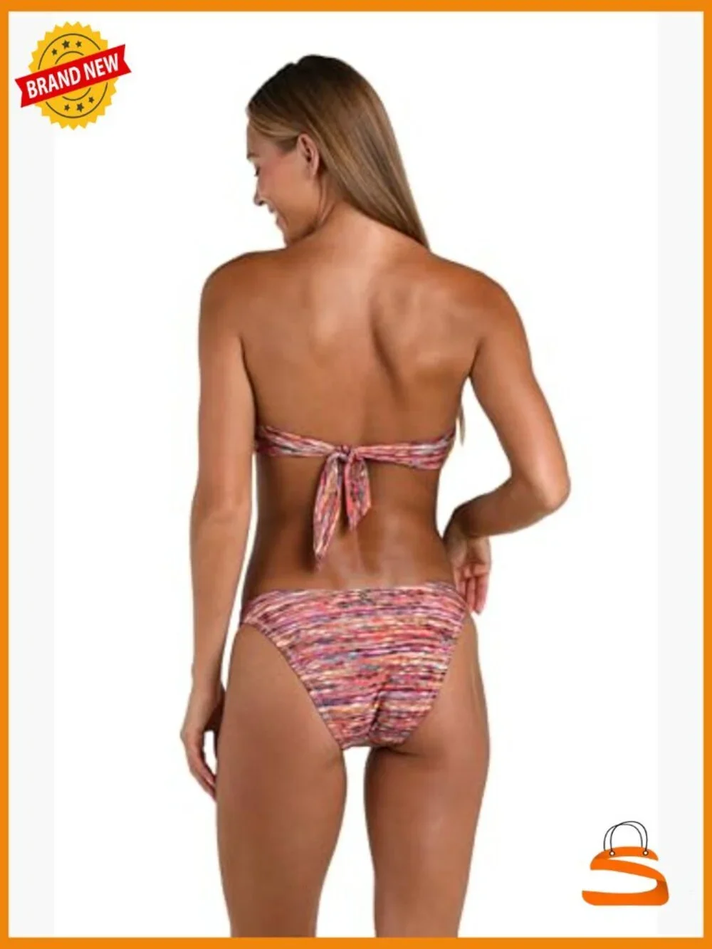 Size 6 Bandeau Bikini Top with Removable Strap, Nylon Fabric